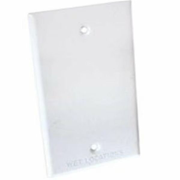 White Single Gang Blank Switch Plate Cover, Bell, Mfr#: 1897180
