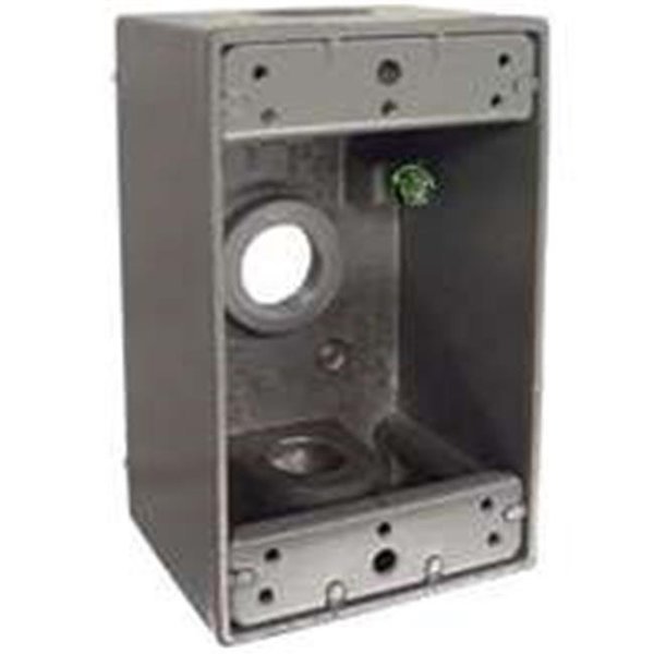 Bell Weatherproof 5320-5 1-Gang 3 Outlet Box Aluminum Gray, Bell, Mfr#: 1328848