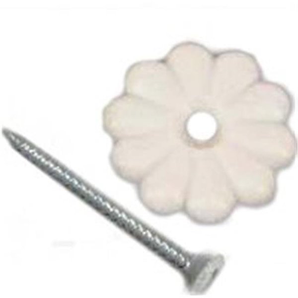 United States Hardware D-138C White Rosette Button With Screw, Us Hardware, Mfr#: 6440879