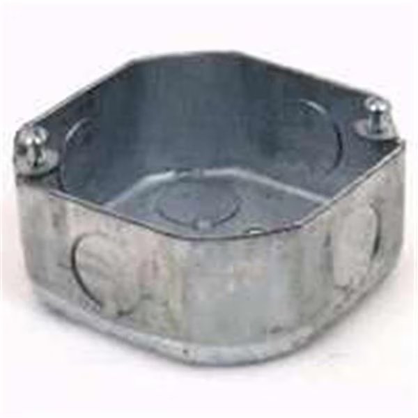 Electrical Box, 15.5 cu in, Octagon Box Type, 2 Gang(s), Steel, Octagon Shape, Boombox, Mfr#: BO432935