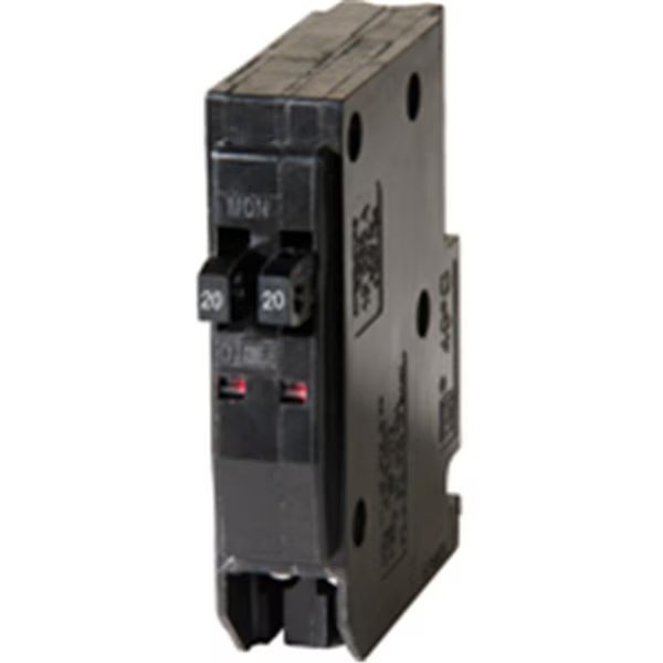 Miniature Circuit Breaker, QO Series, 20/20A, 2x1 Pole, 120/240V AC, 10kA at 120/240V AC, Maxpower, Mfr#: MA421269