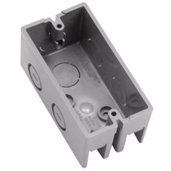 Electrical Box, 12 cu in, Outlet Box Type, 1 Gang(s), PVC, Thomas, Mfr#: 6710909