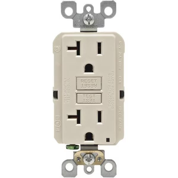 Mfg R06-GFNT2-0KT Outlet Gfci Self Test 15A - Light Almond, Ezgeneration, Mfr#: EZ669352