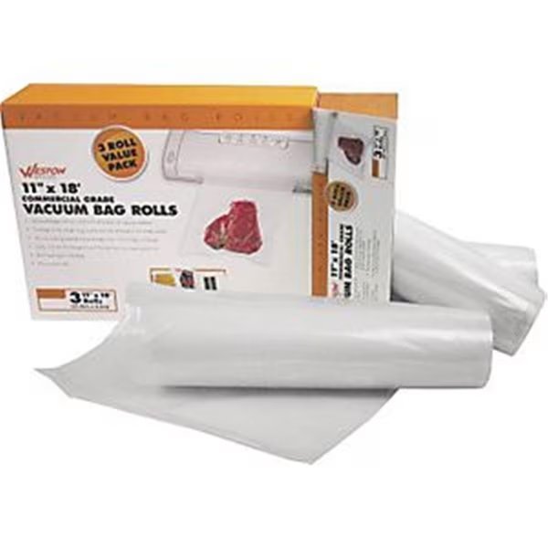 Weston Products 8906943 30-0202-W 11 x 18 ft. Roll Vacuum Bags; Pack of 3, Weston, Mfr#: 8906943