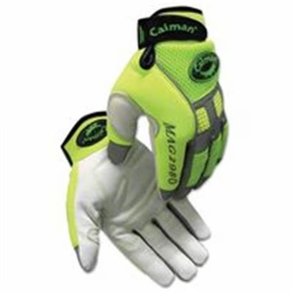 Caiman 607-2980-L Mech Glv Hi-Vis Goat Grain Palm, Caiman, Mfr#: 607-2980-L