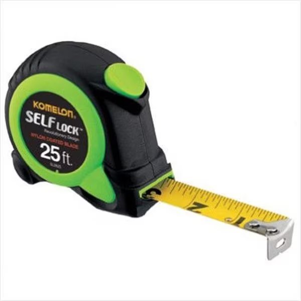 Komelon USA 416-SL2825 Hi Vis Green 1 Inch X 25' Self Locking Tape Measure, Komelon, Mfr#: 416-SL2825