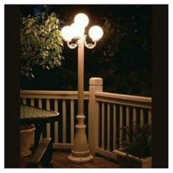 European 00371 Four White Globe Lantern Patio Lamp - Park Style, Patio Living, Mfr#: LL-00371