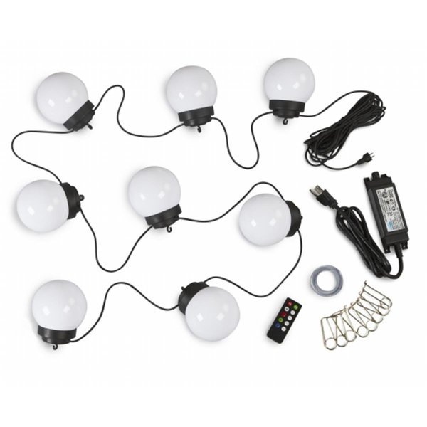8 Globe Color Changing LED Umbrella String Lights, Patioplus, Mfr#: PA819811