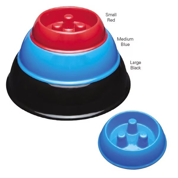 12oz Red, Plastic Slow Feeder Bowl, Mfr#: PL391996