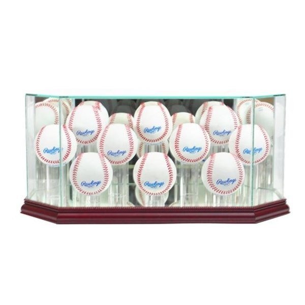 Perfect Cases 10BSB-C Octagon 10 Baseball Display Case; Cherry, Perfect Cases, Mfr#: 10BSB-C