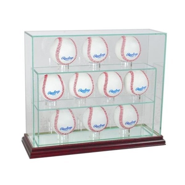 Perfect Cases 10UPBSB-C 10 Baseball Upright Display Case; Cherry, Perfect Cases, Mfr#: 10UPBSB-C