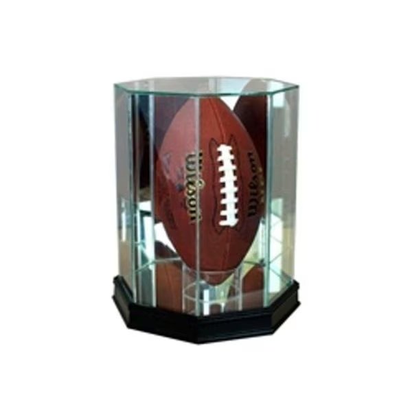 Perfect Cases FBUP-C Upright Octagon Football Display Case; Cherry, Perfect Cases, Mfr#: FBUP-C