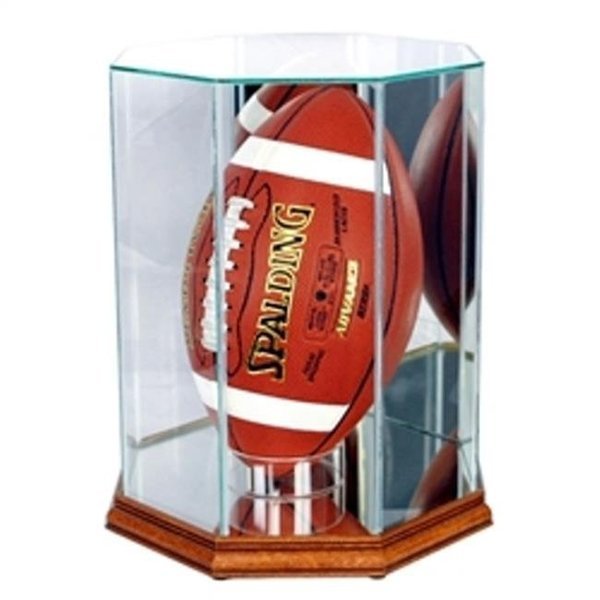 Perfect Cases FBUP-W Upright Octagon Football Display Case; Walnut, Perfect Cases, Mfr#: FBUP-W