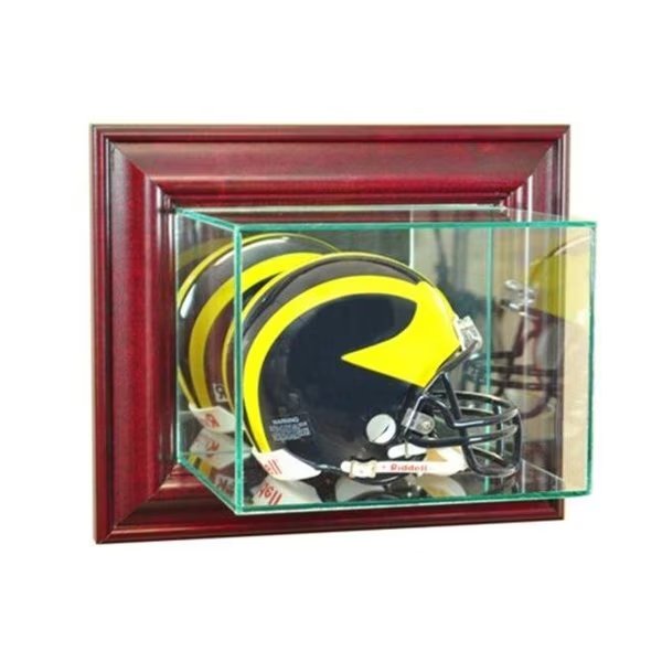 Perfect Cases WMMH-C Wall Mounted Mini Helmet Display Case; Cherry, Perfect Cases, Mfr#: WMMH-C
