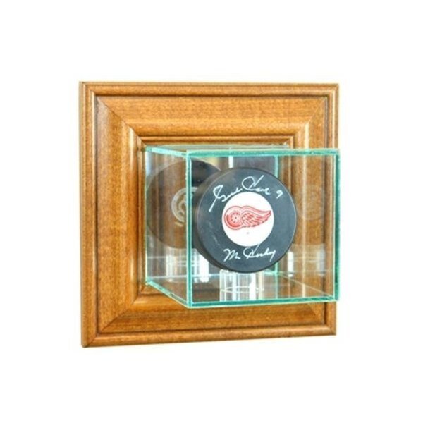 Perfect Cases WMPUC-W Wall Mounted Single Puck Display Case; Walnut, Perfect Cases, Mfr#: WMPUC-W