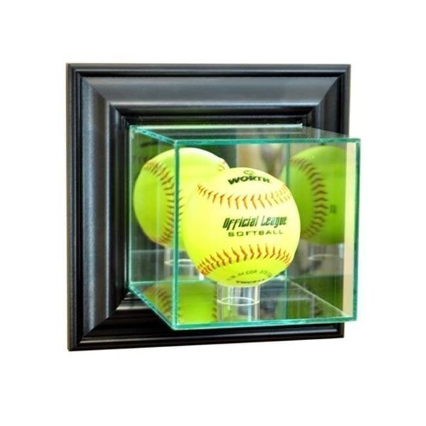 Perfect Cases WMSFT-B Wall Mounted Softball Display Case; Black, Perfect Cases, Mfr#: WMSFT-B