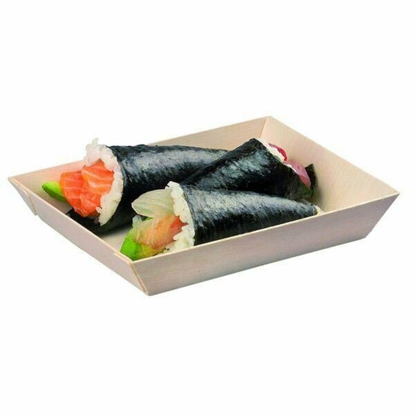 Rectangular Samurai Wooden Tray, 100PK, Packnwood, Mfr#: 210SAMBQ130