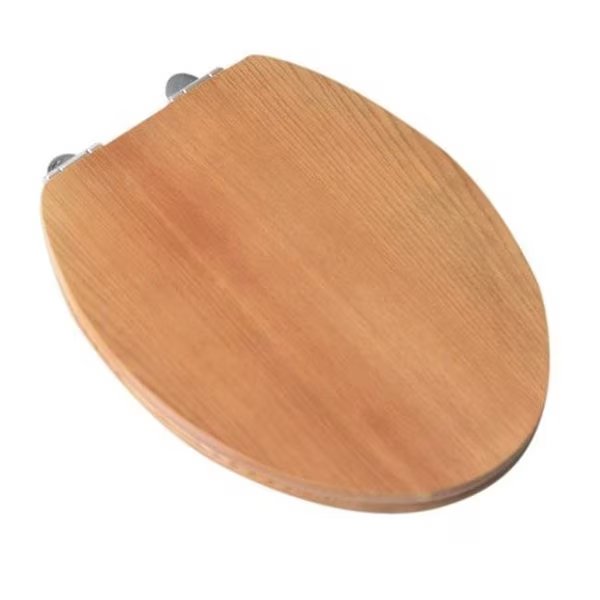 Plumbing Technologies 5F1E3-17CH Contemporary Design Full Cover Solid Oak Wood Elongated Toilet Seat; Natural Oak, Plumbing Technologies, Mfr#: 5F1E3-17CH