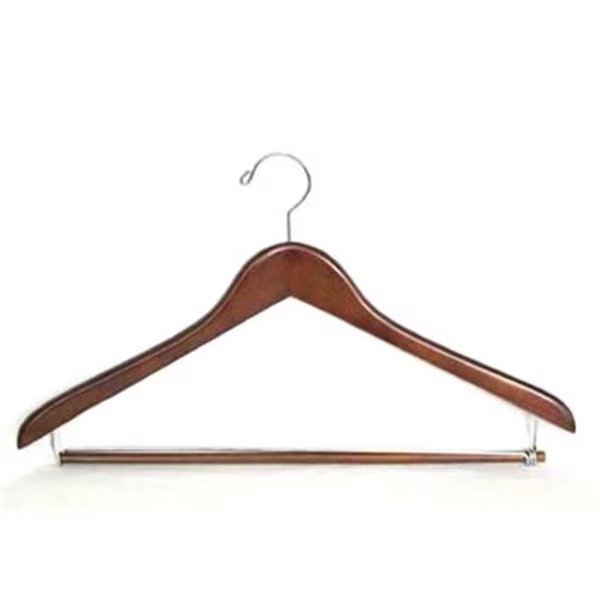 Proman GMC8819 Suit Hanger with Lock Bar Light Walnut - 50 Pieces-Case., Proman, Mfr#: GMC8819