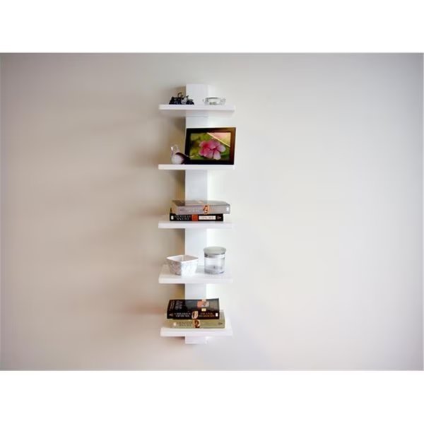 Proman Products WM16566 Spine Wall Book Shelves - White, Proman Products, Mfr#: WM16566