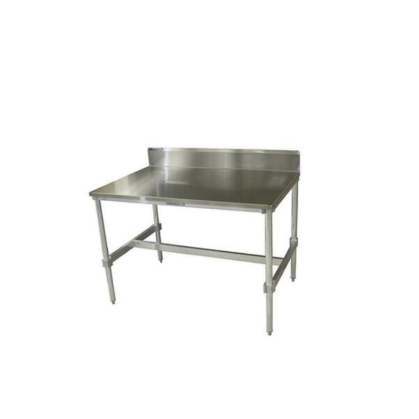 Stainless Top Aluminum I-Frame Table With Backsplash- 34 To 35.5 X 30 X 60 In., Prairie View Industries, Mfr#: AIFT303460-STBS