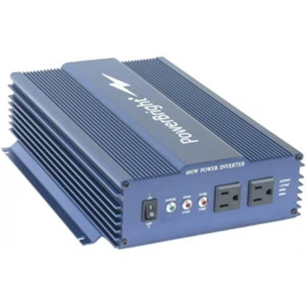 Power Inverter, Pure Sine Wave, 1,000 W Peak, 600 W Continuous, 2 Outlets, Power Bright, Mfr#: APS600-24