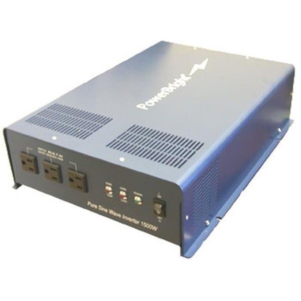 Power Inverter, Pure Sine Wave, 3,000 W Peak, 1,500 W Continuous, 3 Outlets, Power Bright, Mfr#: APS1500-12