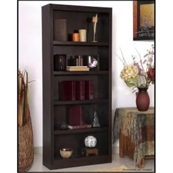 Concepts In Wood MI3072-E Single Wide Bookcase; Espresso Finish 5 Shelves, Concepts In Wood, Mfr#: MI3072-E