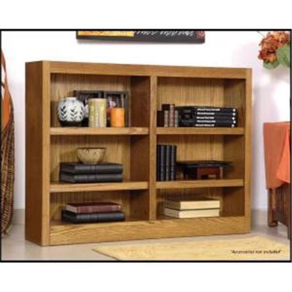 Concepts In Wood MI4836-D Double Wide Bookcase; Dry Oak Finish 6 Shelves, Concepts In Wood, Mfr#: MI4836-D