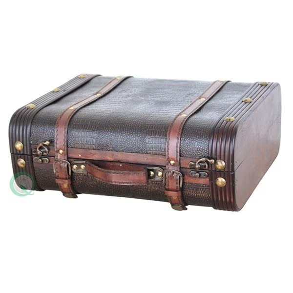 Wood Leather Suitcase, Auric, Mfr#: AU118155