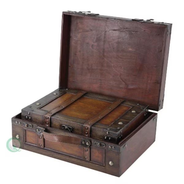 Old Style Suitcase With Stripes Set of 2, 2PK, Auric, Mfr#: AU27857