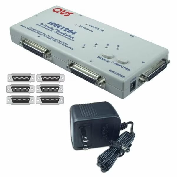 4 Computers Share 2 Parallel IEEE1284 Printers Autoswitch, Qvs, Mfr#: MK42FBPP