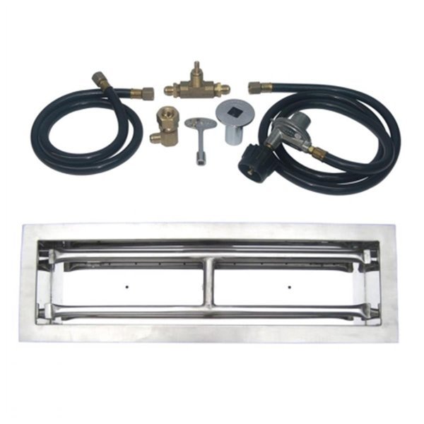 24 in. Stainless Steel Drop-In Rectangular Burner Kit, Liquid Propane, Tretco, Mfr#: OB4SS-BK1-24-LP