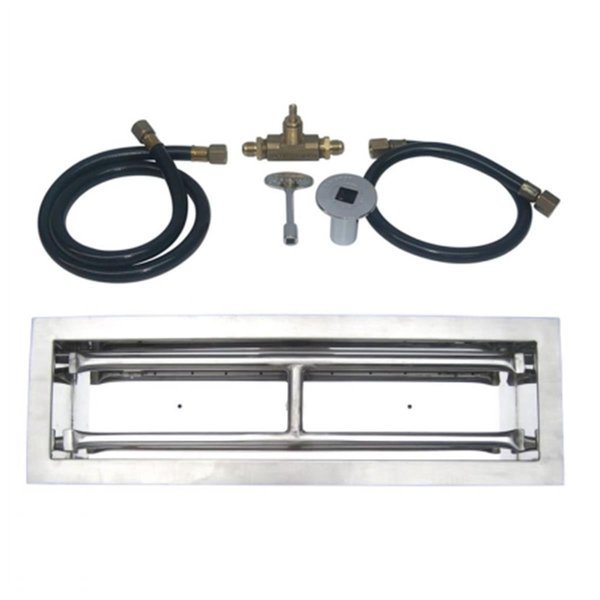 24 in. Stainless Steel Drop-In Rectangular Burner Kit, Natural Gas, Tretco, Mfr#: OB4SS-BK1-24-NG
