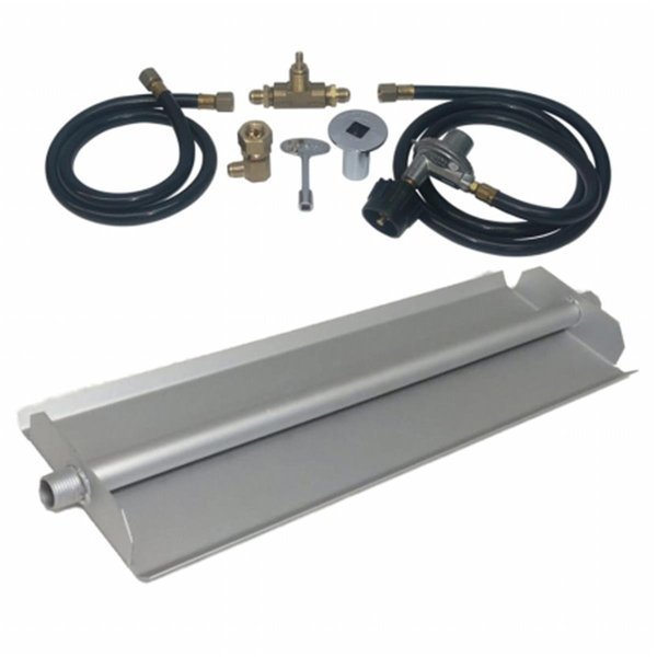 18 in. 14GA Powder Coated Linear Burner Pan Kit, Liquid Propane, Tretco, Mfr#: OB5-BK1-18-LP