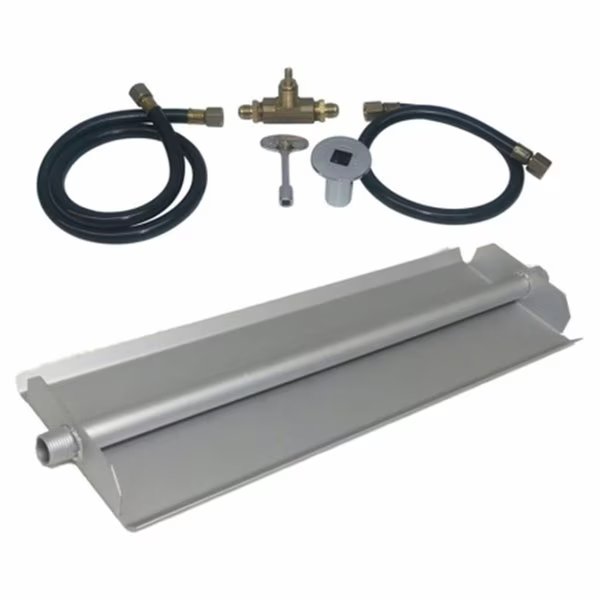 18 in. 14GA Powder Coated Linear Burner Pan Kit, Natural Gas, Tretco, Mfr#: OB5-BK1-18-NG