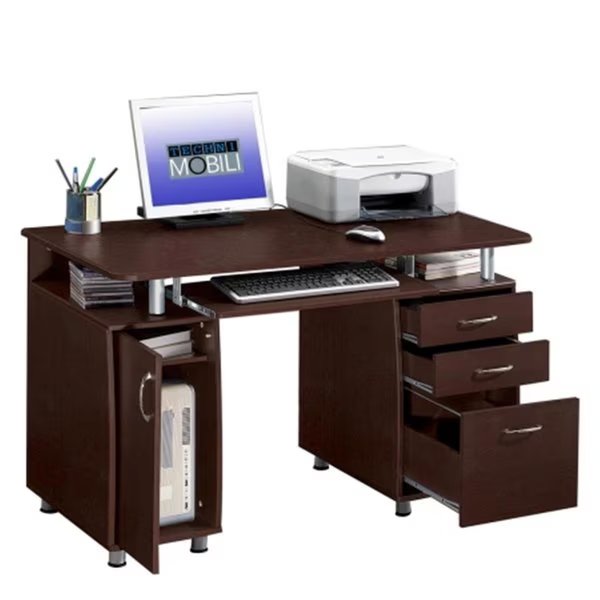 Techni Mobili RTA-4985-CH36 Complete Computer Desk - Chocolate, Techni Mobili, Mfr#: RTA-4985-CH36