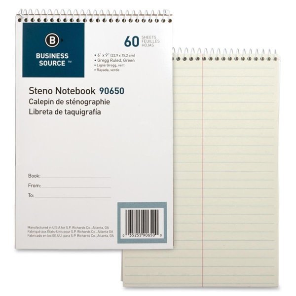Bus. Source Green Tint Steno Notebook, Davenport, Mfr#: DA479530