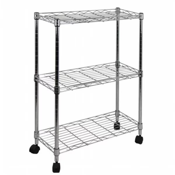 3-Tier Shelving All-Purpose Utility Cart; Chrome  , Workstationpro, Mfr#: WO122597