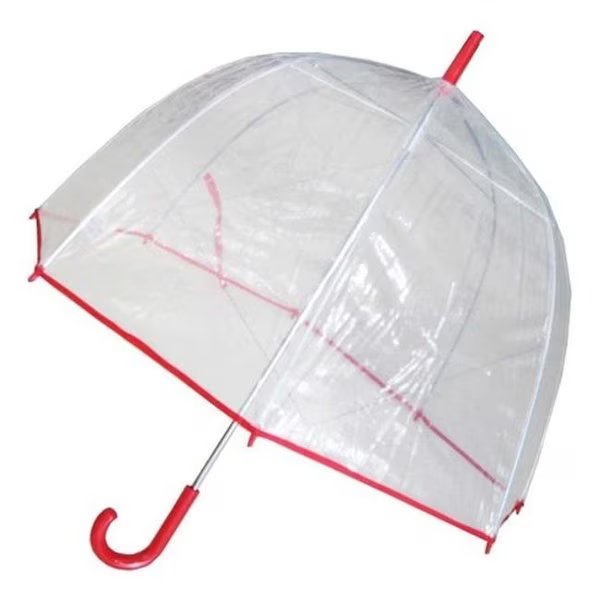 Conch Umbrellas 1265AXRed Bubble Clear Umbrella; Dome Shape Clear Umbrella, Conch Umbrellas, Mfr#: 1265AXRed