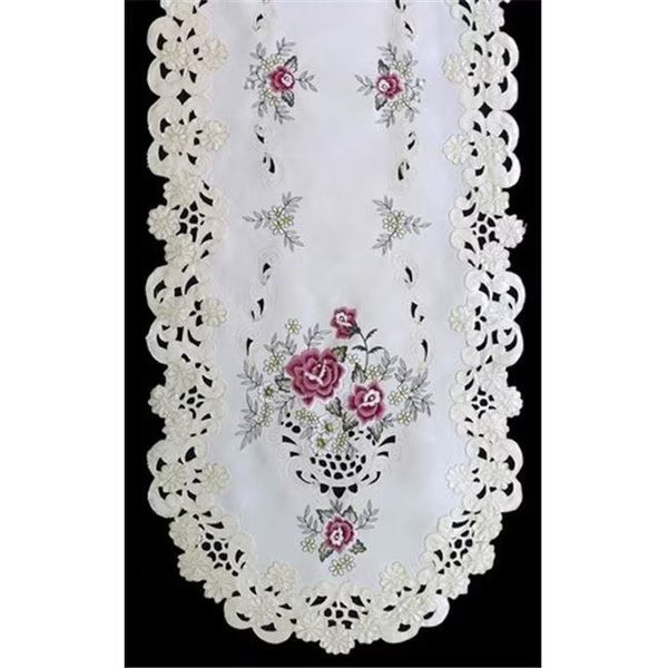 Sinobrite H0971-RS English Rose Round Doily; 12 in., Sinobrite, Mfr#: H0971/RS(012)