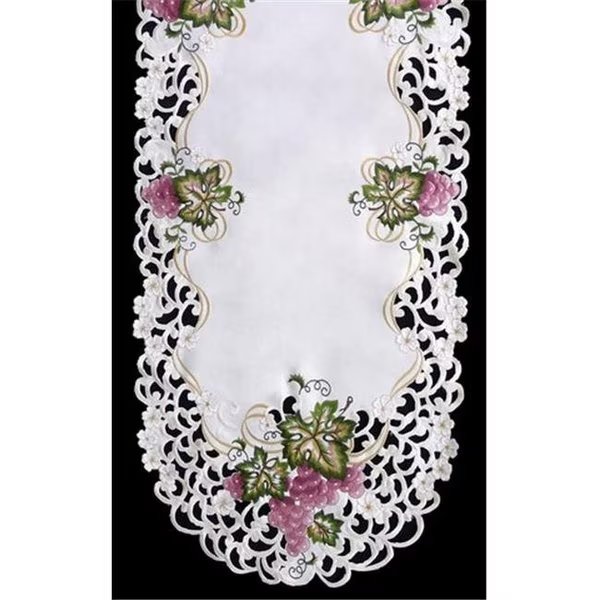 Sinobrite H7696 Grape Oval Runner; 16 x 72 in., Sinobrite, Mfr#: H7696(16x72)
