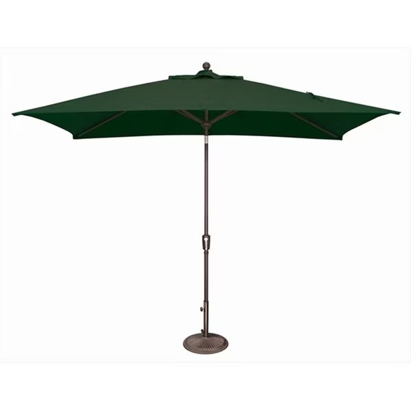 6 x 10 ft. Rectangle Push Button Tilt Market Umbrella Forest Green, Gan Eden, Mfr#: GA2650496