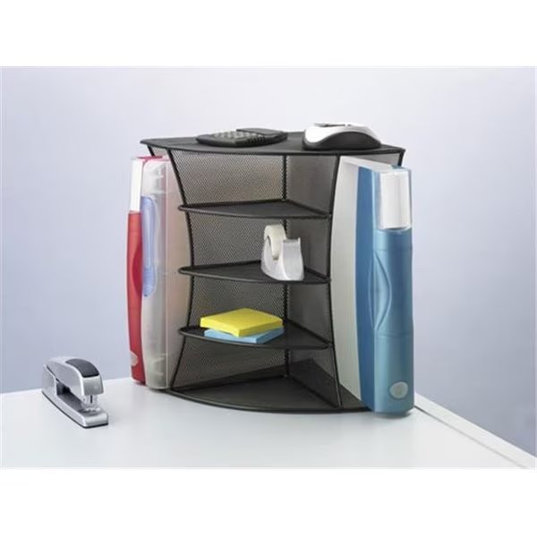 Onyx Mesh Desk Corner Organizer - Black, Betterbeds, Mfr#: BE124605