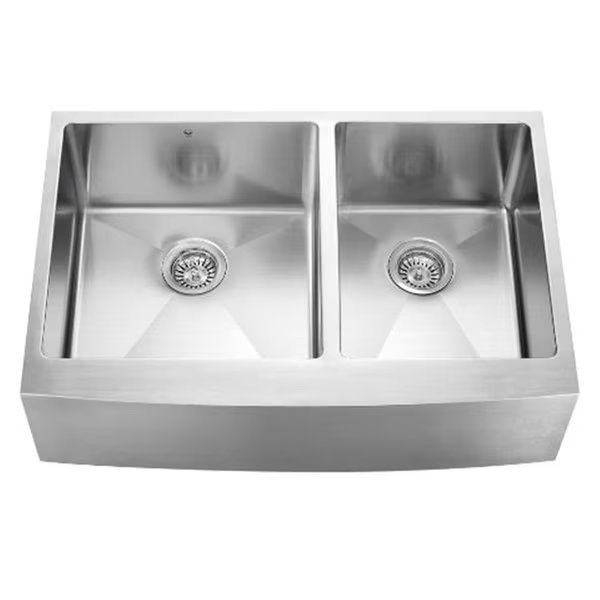 Apron Double Bowl Kitchen Sink, 32.875 x 22.25 x 10 in., Razoredge, Mfr#: RA2650629