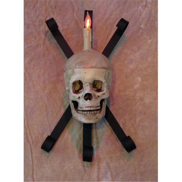 Wall Sconce Skull-Metal  Life-Size Skull on Metal Structure  NO LED Lights, Perfectpretend, Mfr#: PE1413047
