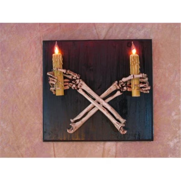 Wall Scone  Crossed Skeleton Arms Holding Candles, Perfectpretend, Mfr#: PE1413049