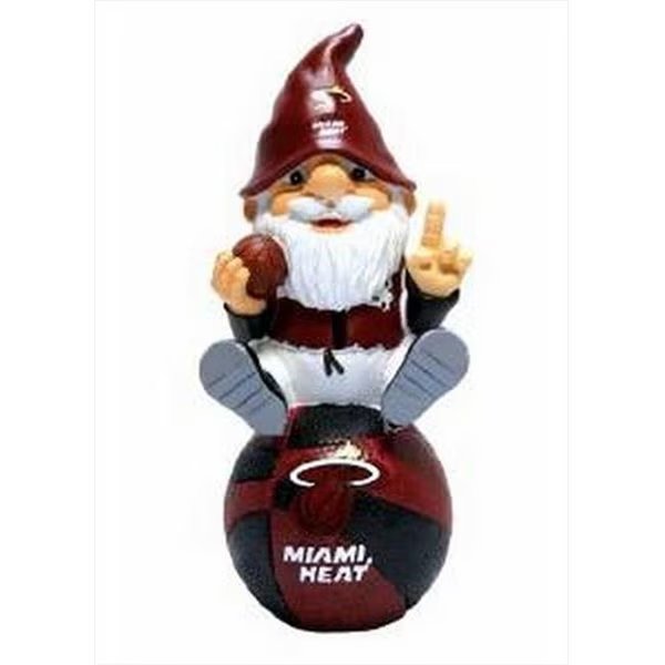 Forever Collectibles Miami Heat Gnome Sitting on Team Logo, Forever Collectibles, Mfr#: GNOMEBKTMIALG