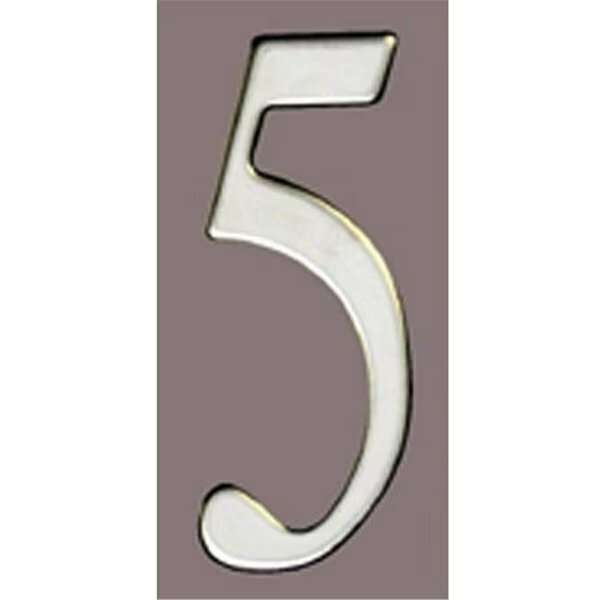 Stnls Steel Address Numbers Size - 3 Number - 5-Stainless Steel, Mailbox Accessories, Mfr#: SS3-Number 5