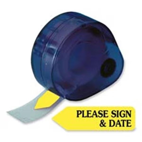 Redi-Tag Corporation RTG81124 Please Sign & Date Arrow Flag- .56in.x1-.88in.- Yellow, Redi-Tag, Mfr#: RTG81124